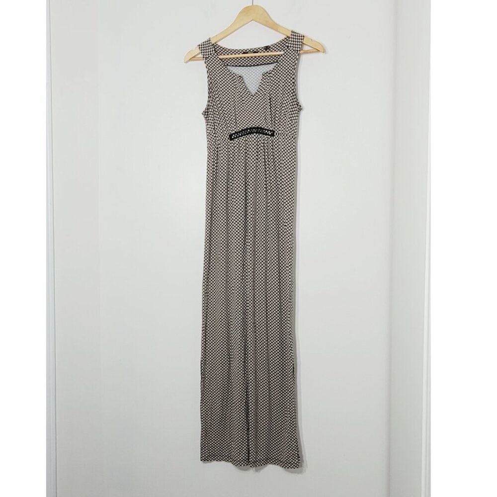 Mexx Womens Black & Tan Polka Dots Sleeveless Business Causal Maxi Dress Size XS